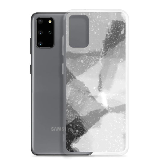 Black White Industrial Watercolor Paint Style Flexible Clear Samsung Case Bump Resistant Corners CREATIVETECH