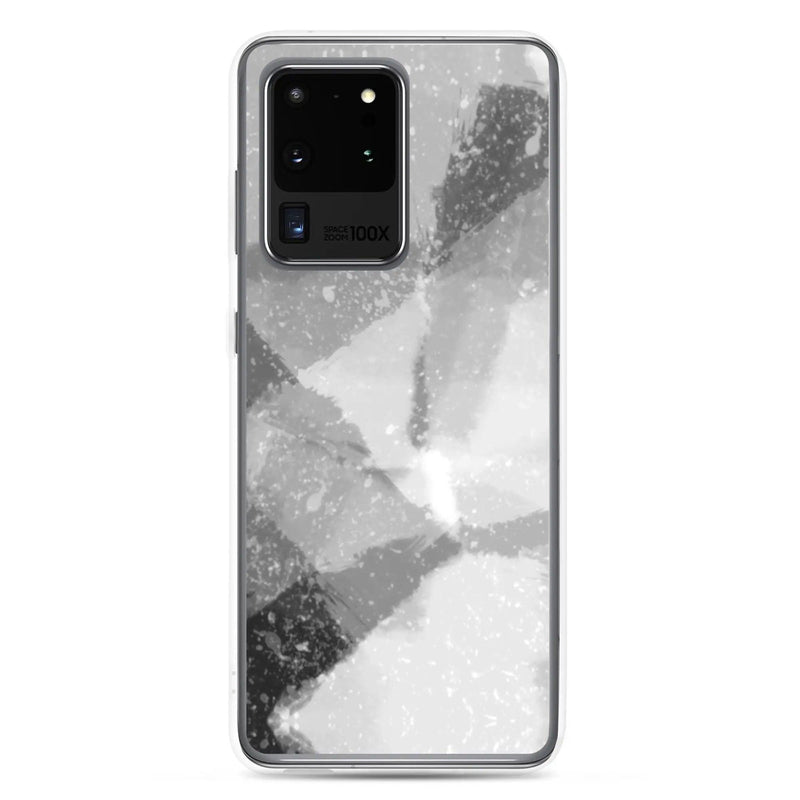 Load image into Gallery viewer, Black White Industrial Watercolor Paint Style Flexible Clear Samsung Case Bump Resistant Corners CREATIVETECH