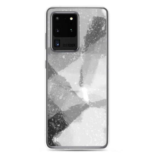 Black White Industrial Watercolor Paint Style Flexible Clear Samsung Case Bump Resistant Corners CREATIVETECH
