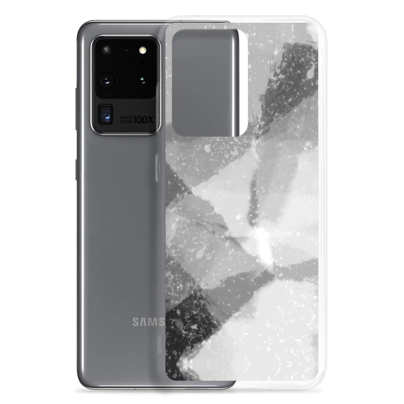 Load image into Gallery viewer, Black White Industrial Watercolor Paint Style Flexible Clear Samsung Case Bump Resistant Corners CREATIVETECH