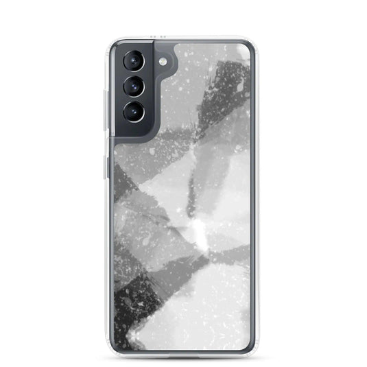 Black White Industrial Watercolor Paint Style Flexible Clear Samsung Case Bump Resistant Corners CREATIVETECH