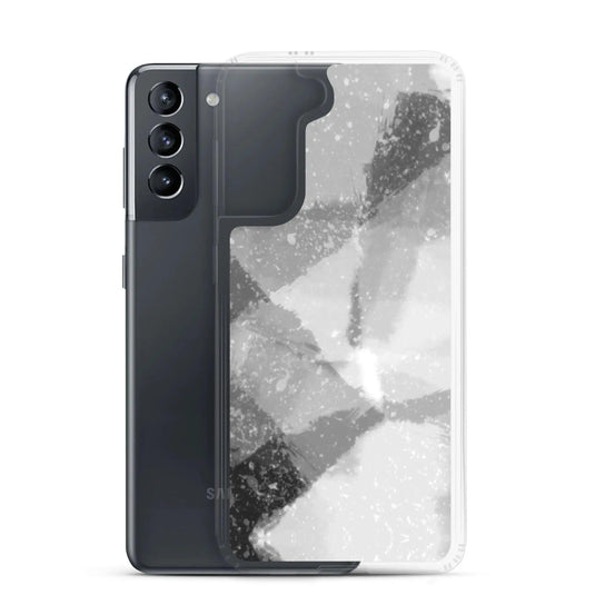 Black White Industrial Watercolor Paint Style Flexible Clear Samsung Case Bump Resistant Corners CREATIVETECH