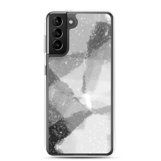 Black White Industrial Watercolor Paint Style Flexible Clear Samsung Case Bump Resistant Corners CREATIVETECH