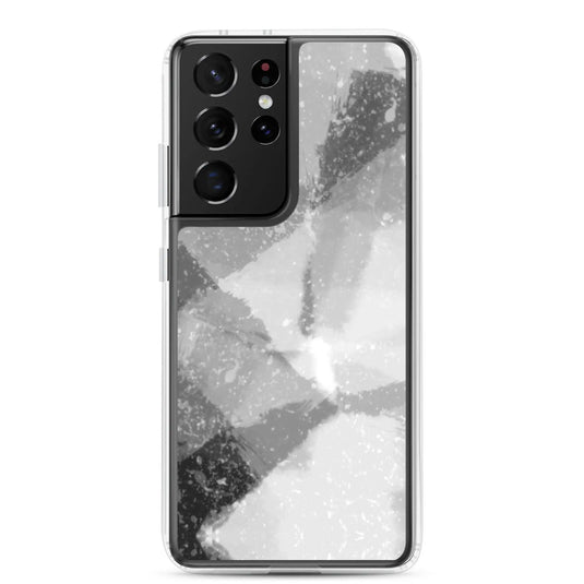 Black White Industrial Watercolor Paint Style Flexible Clear Samsung Case Bump Resistant Corners CREATIVETECH