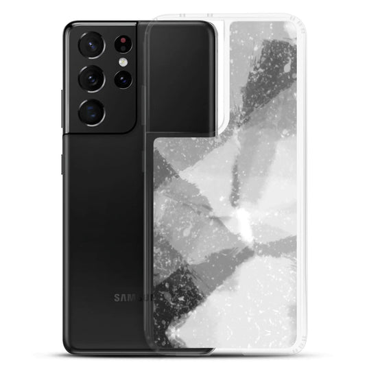 Black White Industrial Watercolor Paint Style Flexible Clear Samsung Case Bump Resistant Corners CREATIVETECH