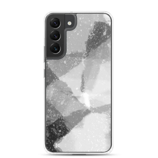 Black White Industrial Watercolor Paint Style Flexible Clear Samsung Case Bump Resistant Corners CREATIVETECH