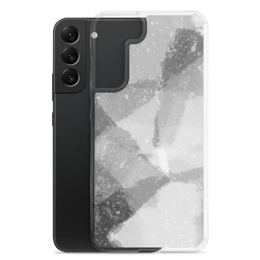 Black White Industrial Watercolor Paint Style Flexible Clear Samsung Case Bump Resistant Corners CREATIVETECH