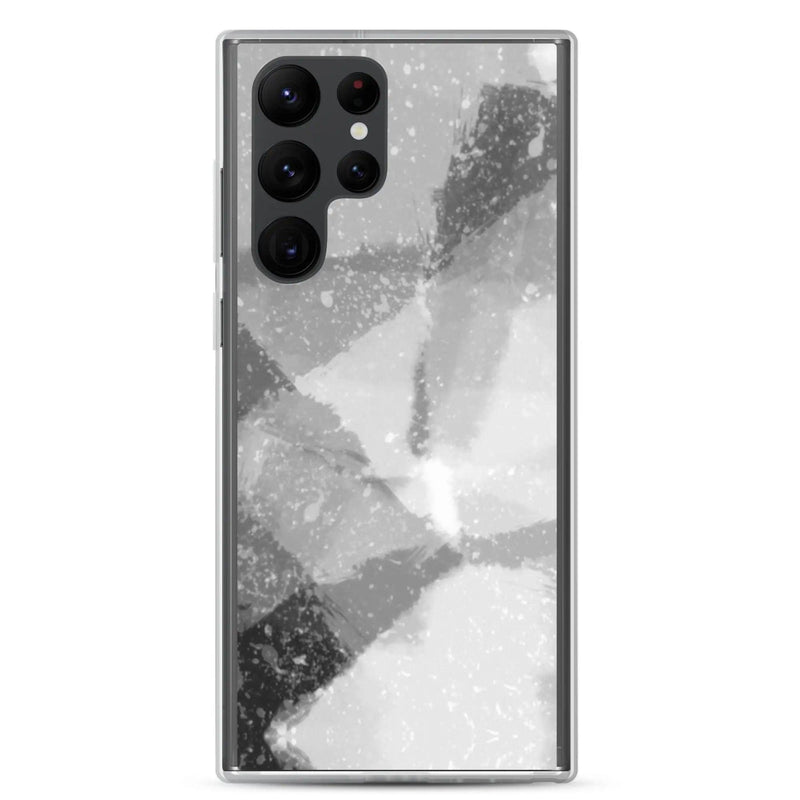 Load image into Gallery viewer, Black White Industrial Watercolor Paint Style Flexible Clear Samsung Case Bump Resistant Corners CREATIVETECH