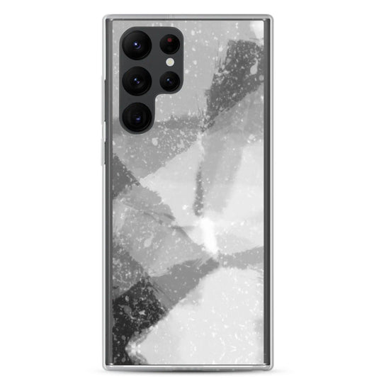 Black White Industrial Watercolor Paint Style Flexible Clear Samsung Case Bump Resistant Corners CREATIVETECH
