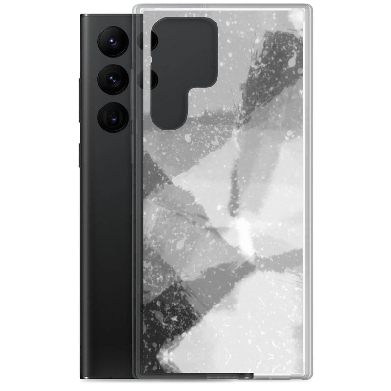 Load image into Gallery viewer, Black White Industrial Watercolor Paint Style Flexible Clear Samsung Case Bump Resistant Corners CREATIVETECH