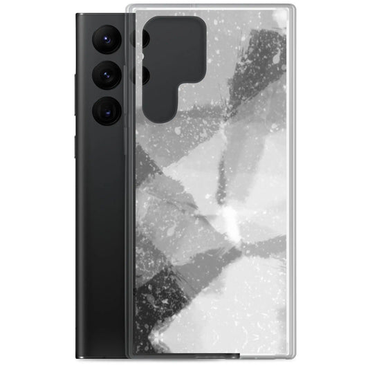 Black White Industrial Watercolor Paint Style Flexible Clear Samsung Case Bump Resistant Corners CREATIVETECH
