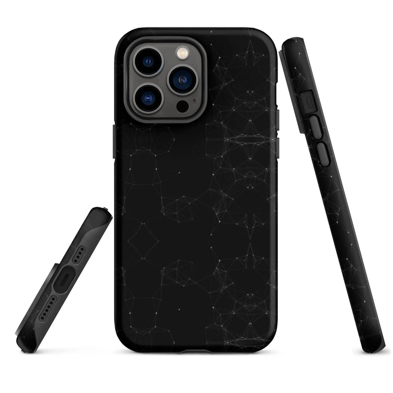 Load image into Gallery viewer, Black White Polygon Double Layered Impact Resistant Tough iPhone Case 3D Wrap Matte or Glossy Finish CREATIVETECH