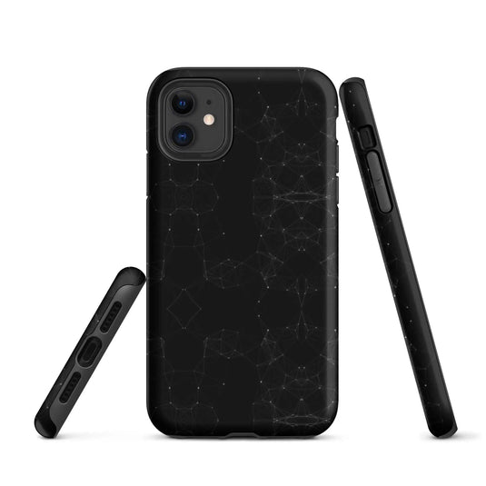 Black White Polygon Double Layered Impact Resistant Tough iPhone Case 3D Wrap Matte or Glossy Finish CREATIVETECH