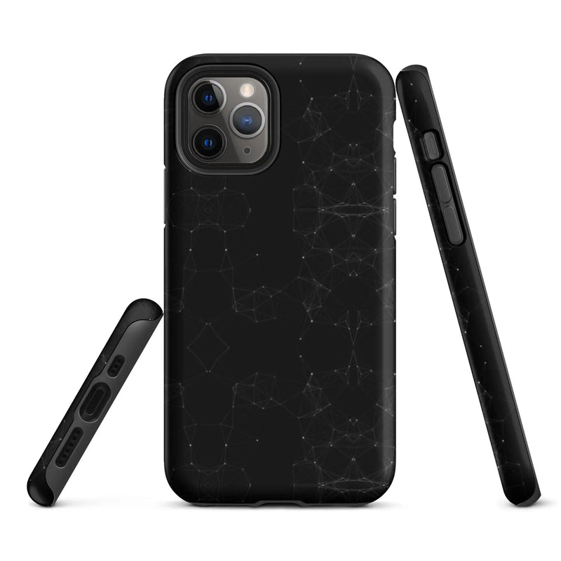 Load image into Gallery viewer, Black White Polygon Double Layered Impact Resistant Tough iPhone Case 3D Wrap Matte or Glossy Finish CREATIVETECH
