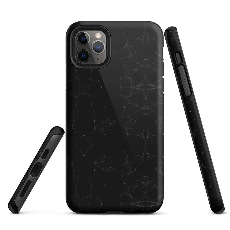 Load image into Gallery viewer, Black White Polygon Double Layered Impact Resistant Tough iPhone Case 3D Wrap Matte or Glossy Finish CREATIVETECH