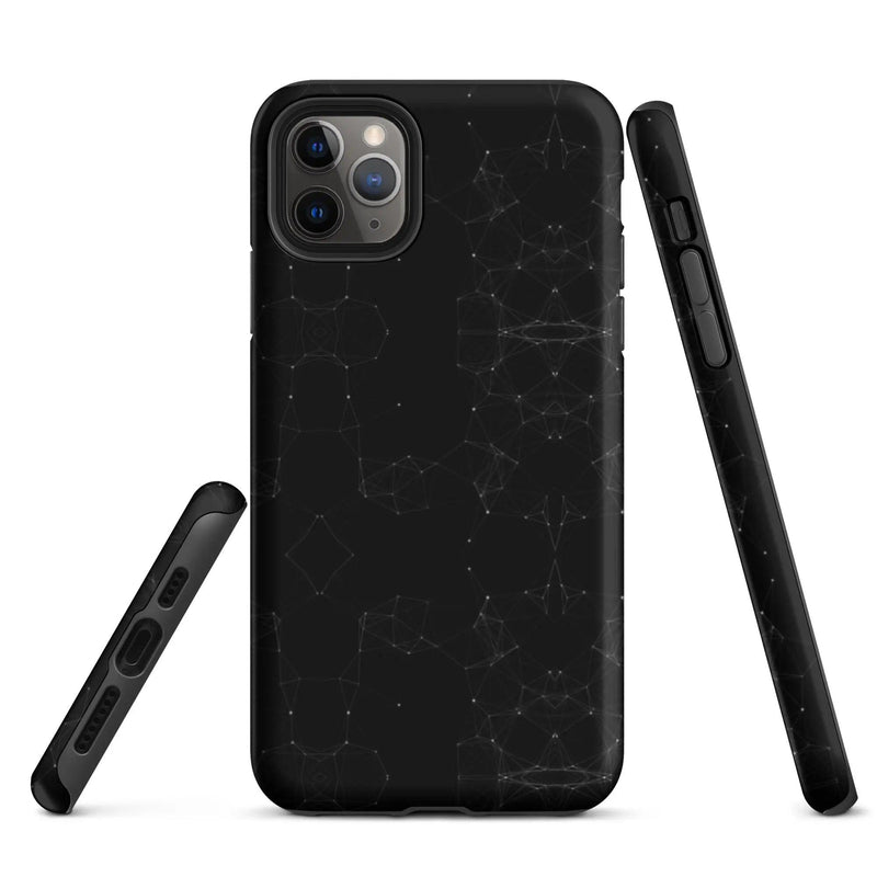 Load image into Gallery viewer, Black White Polygon Double Layered Impact Resistant Tough iPhone Case 3D Wrap Matte or Glossy Finish CREATIVETECH