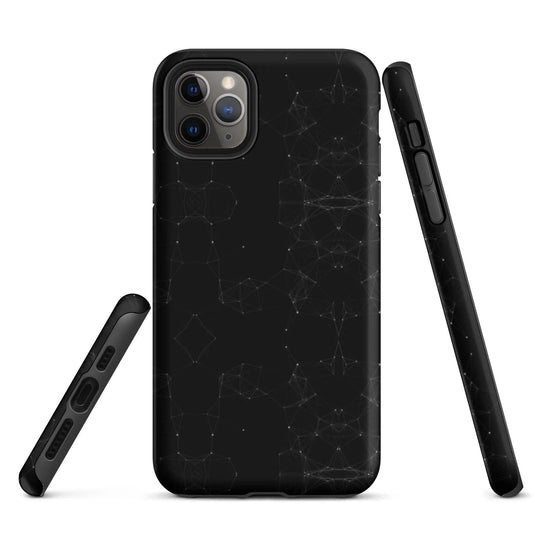 Black White Polygon Double Layered Impact Resistant Tough iPhone Case 3D Wrap Matte or Glossy Finish CREATIVETECH
