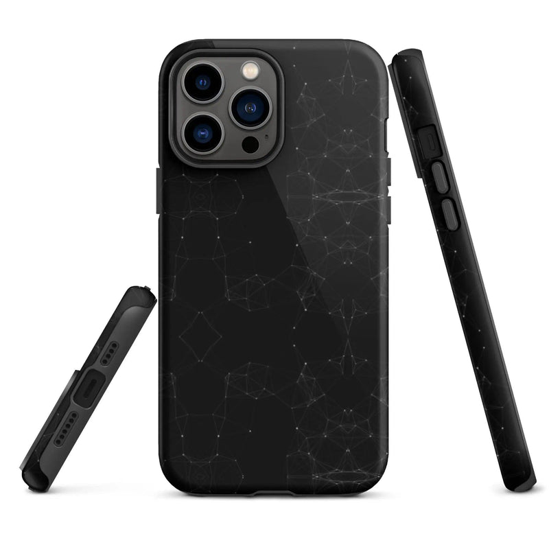 Load image into Gallery viewer, Black White Polygon Double Layered Impact Resistant Tough iPhone Case 3D Wrap Matte or Glossy Finish CREATIVETECH