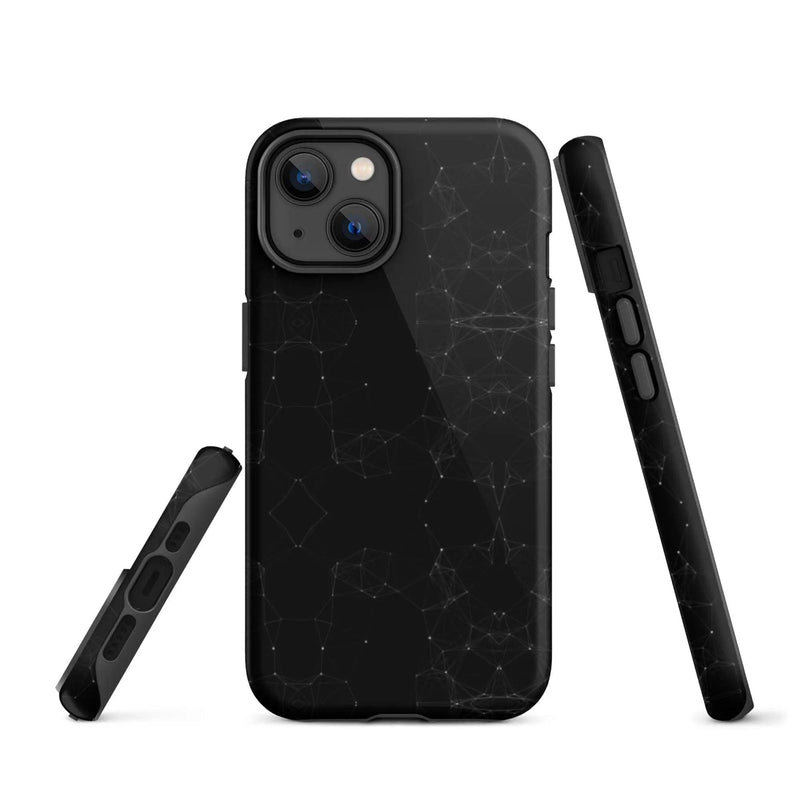 Load image into Gallery viewer, Black White Polygon Double Layered Impact Resistant Tough iPhone Case 3D Wrap Matte or Glossy Finish CREATIVETECH