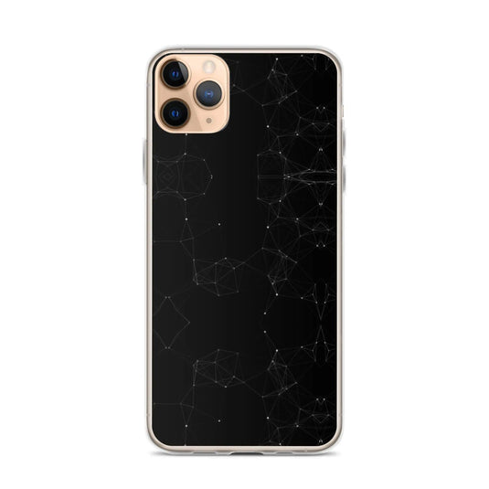 Black and White Cyber Polygon Flexible Clear iPhone Case Bump Resistant Corners CREATIVETECH