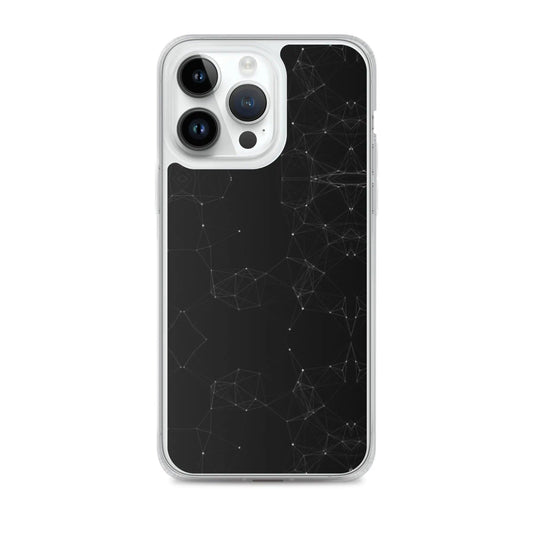 Black and White Cyber Polygon Flexible Clear iPhone Case Bump Resistant Corners CREATIVETECH