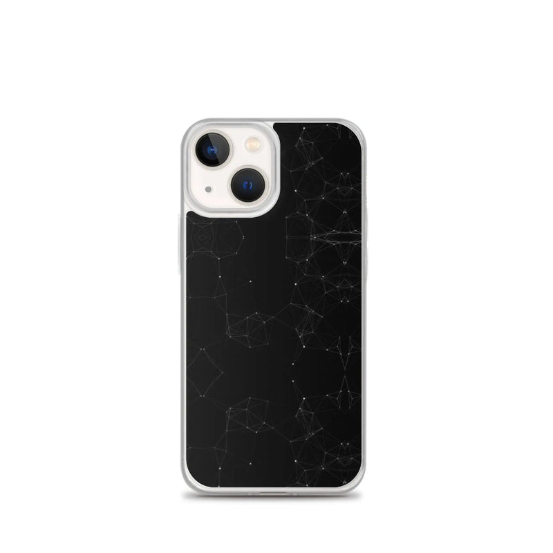 Load image into Gallery viewer, Black and White Cyber Polygon Flexible Clear iPhone Case Bump Resistant Corners CREATIVETECH