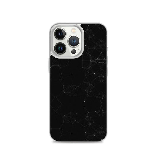 Black and White Cyber Polygon Flexible Clear iPhone Case Bump Resistant Corners CREATIVETECH