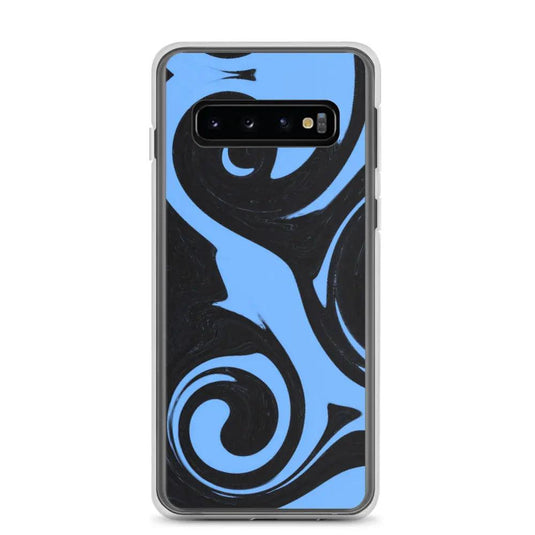 Blue Black Industrial Liquid Paint Style Flexible Clear Samsung Case Bump Resistant Corners CREATIVETECH