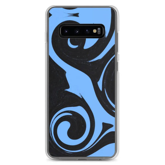 Blue Black Industrial Liquid Paint Style Flexible Clear Samsung Case Bump Resistant Corners CREATIVETECH