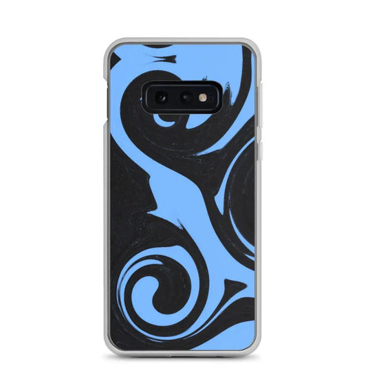 Blue Black Industrial Liquid Paint Style Flexible Clear Samsung Case Bump Resistant Corners CREATIVETECH