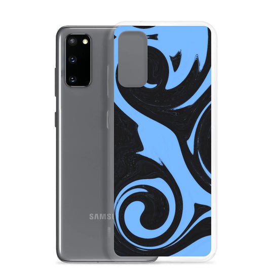 Blue Black Industrial Liquid Paint Style Flexible Clear Samsung Case Bump Resistant Corners CREATIVETECH