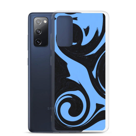 Blue Black Industrial Liquid Paint Style Flexible Clear Samsung Case Bump Resistant Corners CREATIVETECH