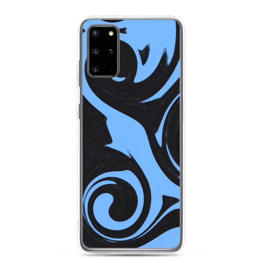 Blue Black Industrial Liquid Paint Style Flexible Clear Samsung Case Bump Resistant Corners CREATIVETECH