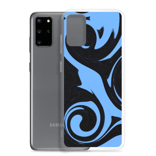 Blue Black Industrial Liquid Paint Style Flexible Clear Samsung Case Bump Resistant Corners CREATIVETECH