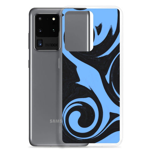 Blue Black Industrial Liquid Paint Style Flexible Clear Samsung Case Bump Resistant Corners CREATIVETECH