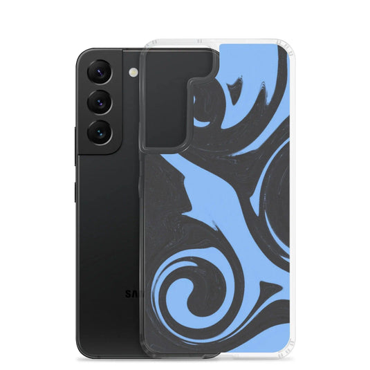 Blue Black Industrial Liquid Paint Style Flexible Clear Samsung Case Bump Resistant Corners CREATIVETECH
