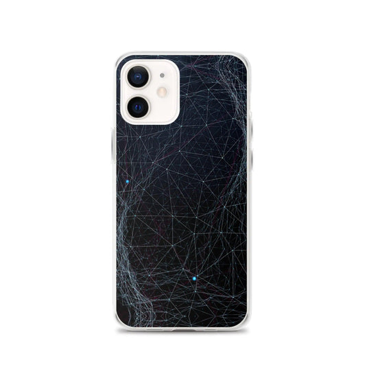 Blue Dark Cyber Polygon Flexible Clear iPhone Case Bump Resistant Corners CREATIVETECH