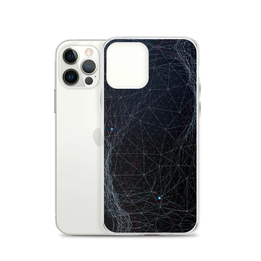 Blue Dark Cyber Polygon Flexible Clear iPhone Case Bump Resistant Corners CREATIVETECH