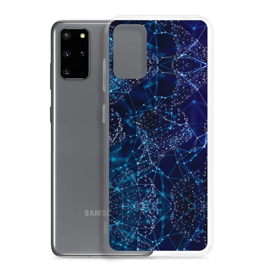 Blue Polygon Flexible Clear Samsung Case Bump Resistant Corners CREATIVETECH
