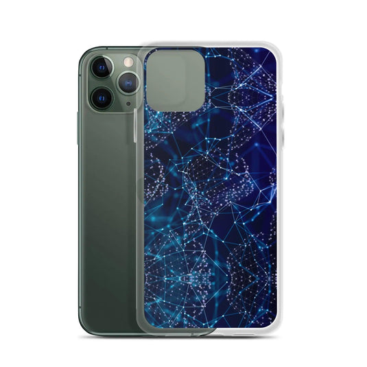 Blue Polygon Flexible Clear iPhone Case Bump Resistant Corners CREATIVETECH