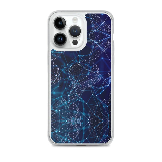 Blue Polygon Flexible Clear iPhone Case Bump Resistant Corners CREATIVETECH