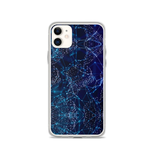 Blue Polygon Flexible Clear iPhone Case Bump Resistant Corners CREATIVETECH