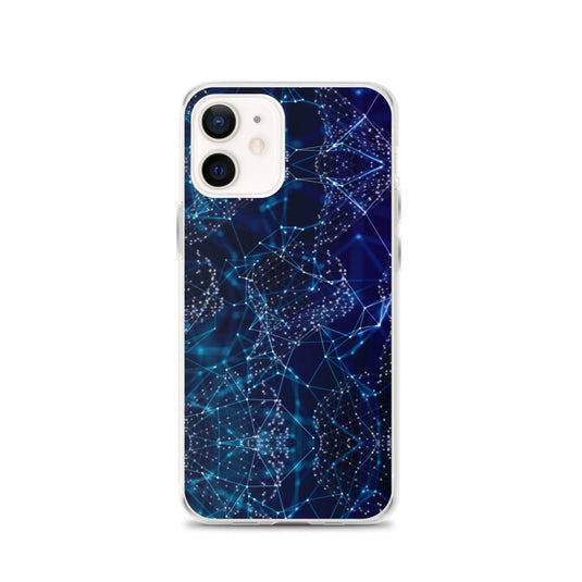 Blue Polygon Flexible Clear iPhone Case Bump Resistant Corners CREATIVETECH