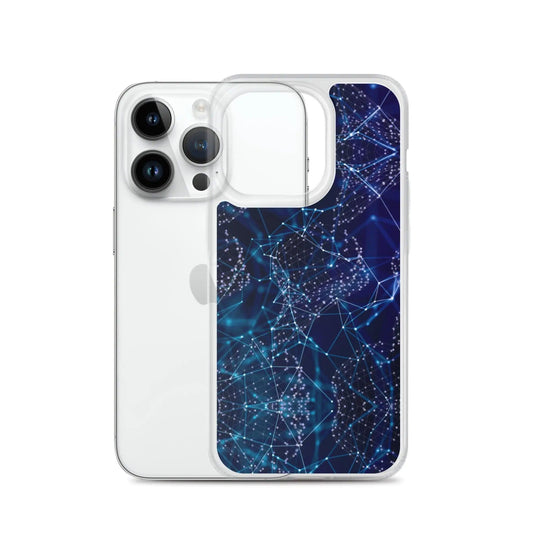 Blue Polygon Flexible Clear iPhone Case Bump Resistant Corners CREATIVETECH
