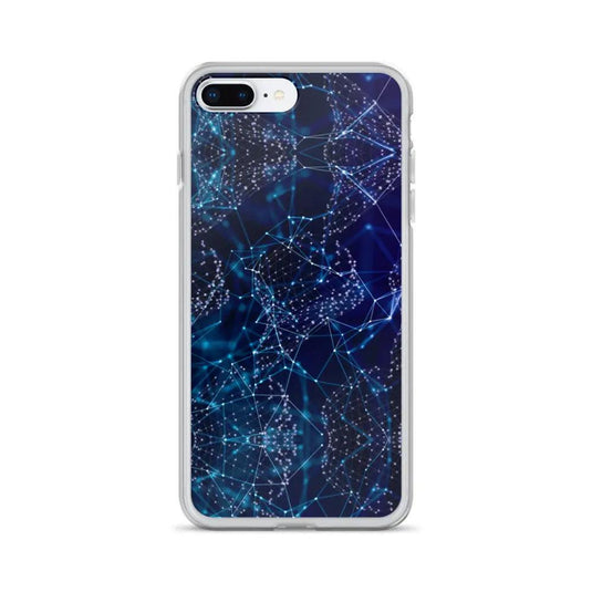 Blue Polygon Flexible Clear iPhone Case Bump Resistant Corners CREATIVETECH