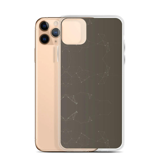 Brown Dark Elegant Cyber Polygon Flexible Clear iPhone Case Bump Resistant Corners CREATIVETECH