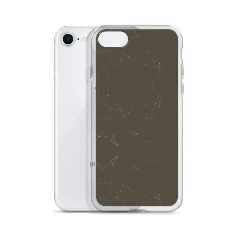 Load image into Gallery viewer, Brown Dark Elegant Cyber Polygon Flexible Clear iPhone Case Bump Resistant Corners CREATIVETECH