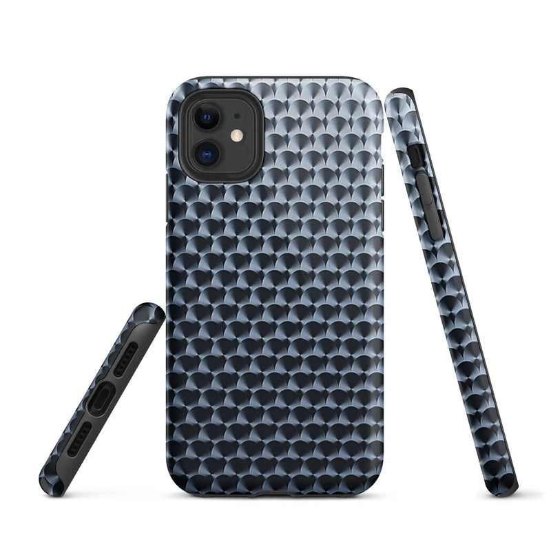 Load image into Gallery viewer, Brushed Dark Metal Double Layered Impact Resistant Tough iPhone Case 3D Wrap Matte or Glossy Finish CREATIVETECH