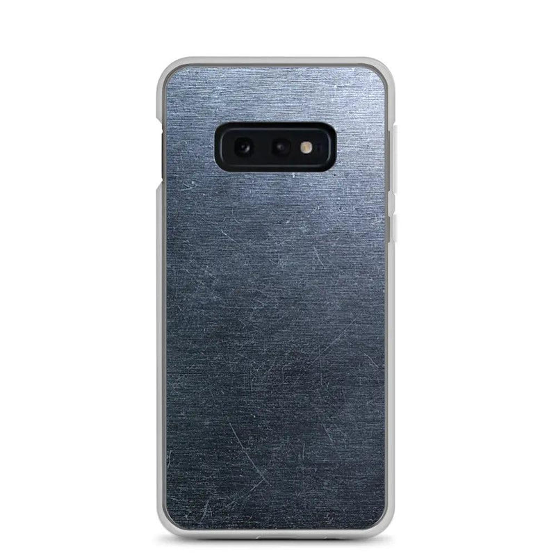 Load image into Gallery viewer, Brushed Industrial Metal Dark Flexible Clear Samsung Case Bump Resistant Corners CREATIVETECH