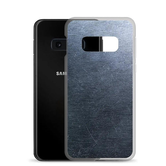 Brushed Industrial Metal Dark Flexible Clear Samsung Case Bump Resistant Corners CREATIVETECH